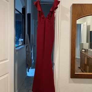 Maroon mermaid maxi dress